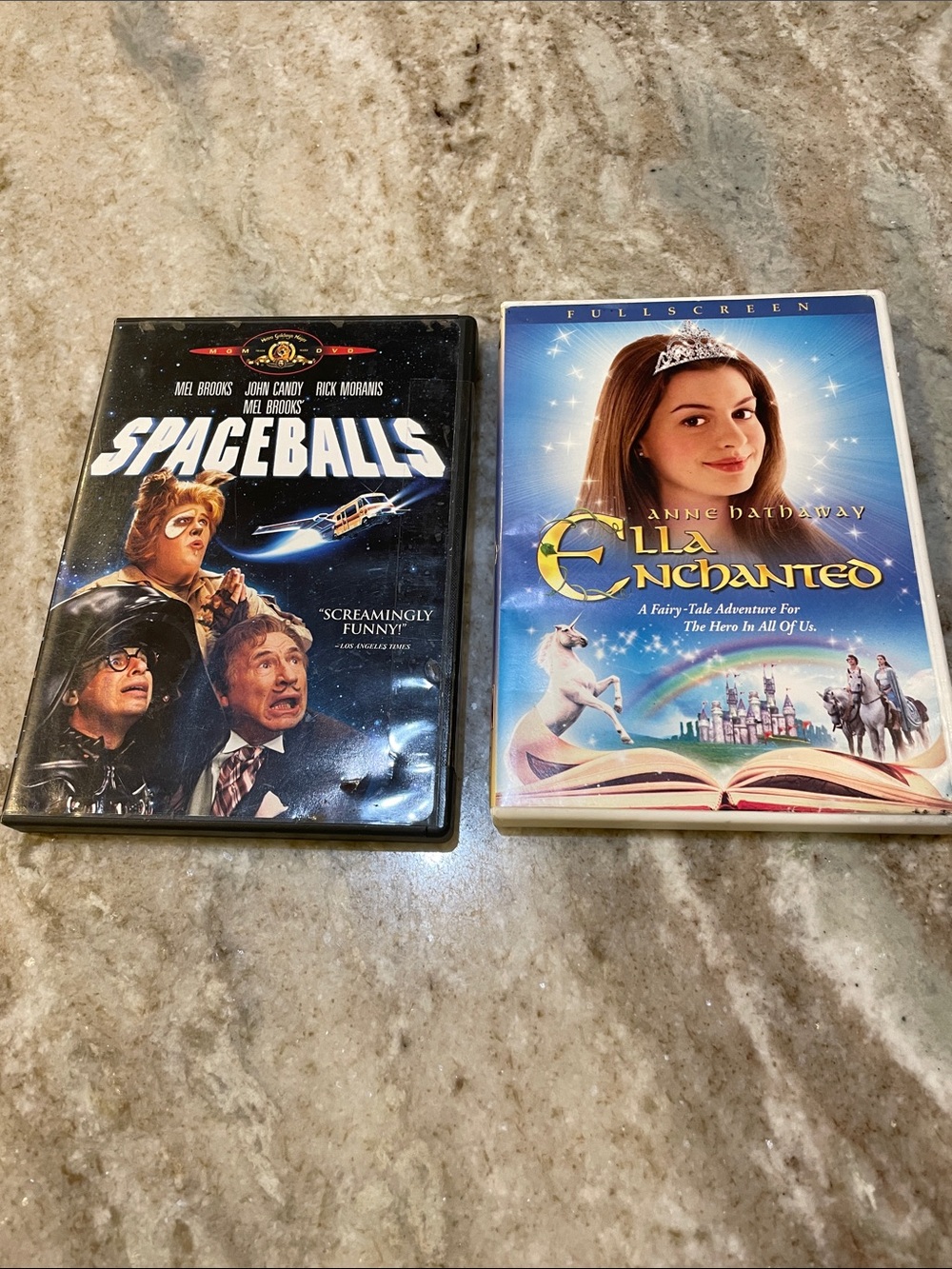 Lot of two DVDs – Spaceballs and Ella Enchanted with Anne Hathaway